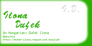 ilona dufek business card